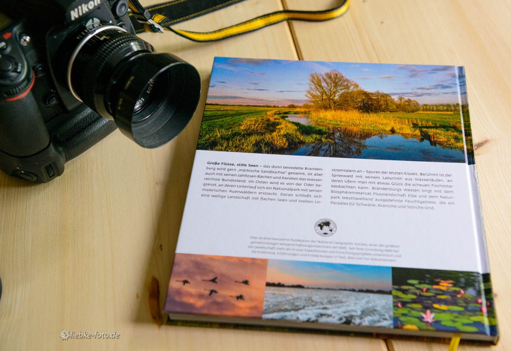 Rücktitel und zwei Innenfotos im Bildband "Wildes Brandenburg" von "National Geographic"